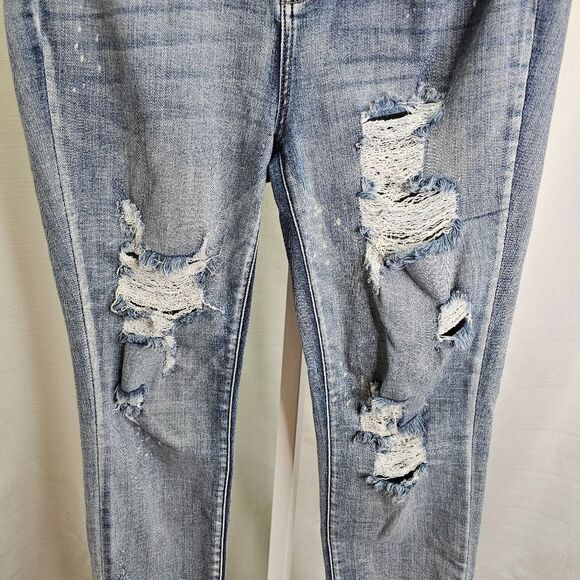 Judy Blue High Waist Button Fly Skinny Bleach Splash Jeans Size 11/30 - Picture 4 of 11
